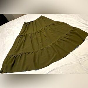 Olive Green A-Line Skirt